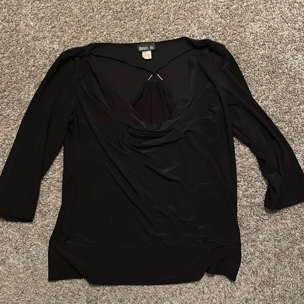 Diesel Perfect Fit Black Cowl Neck Top Stretch / Size XL